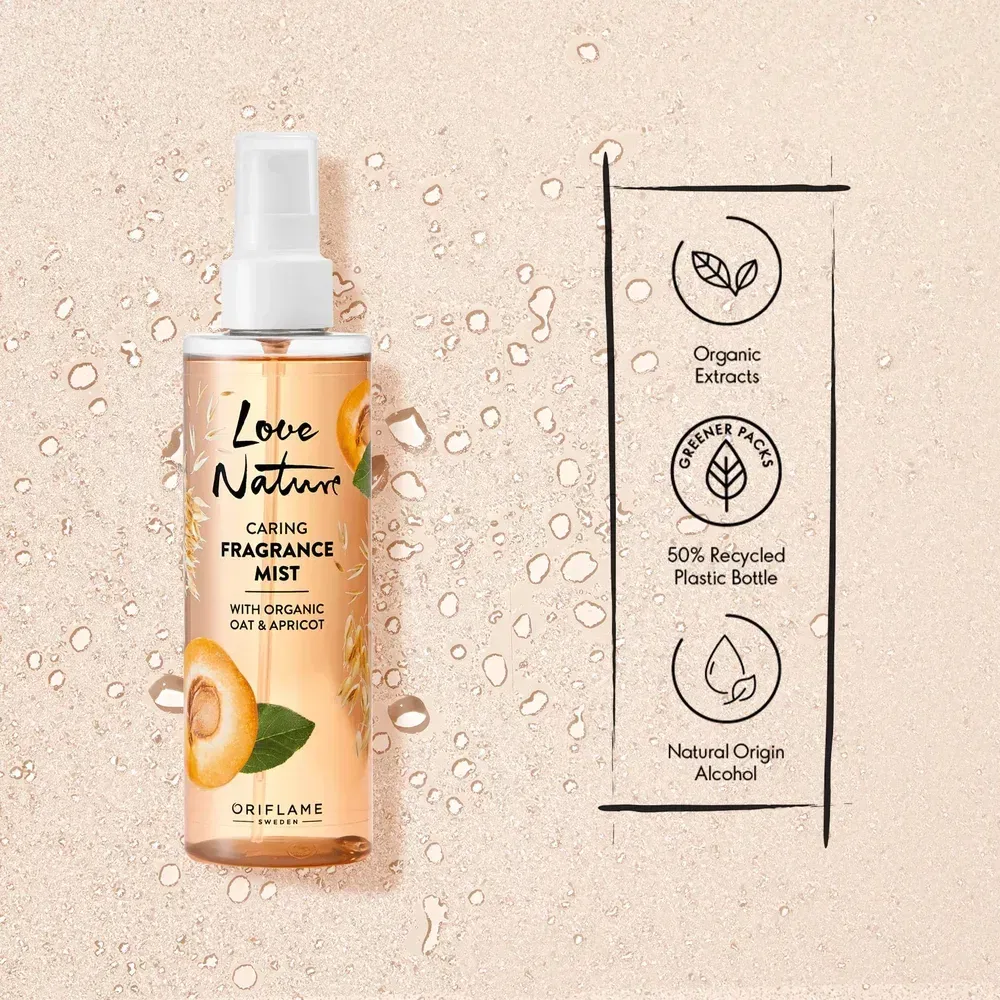 میست معطر بدن Caring Organic Oat & Apricot - تصویر ۱ میست معطر بدن Caring Organic Oat & Apricot - تصویر ۱